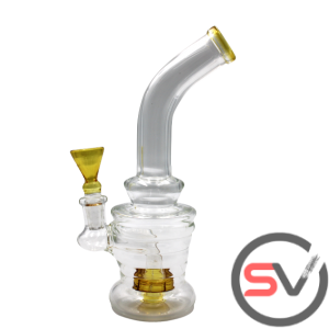 CURVED NECK BEEHIVE SHAPED WATER PIPE YELLOW 8inch